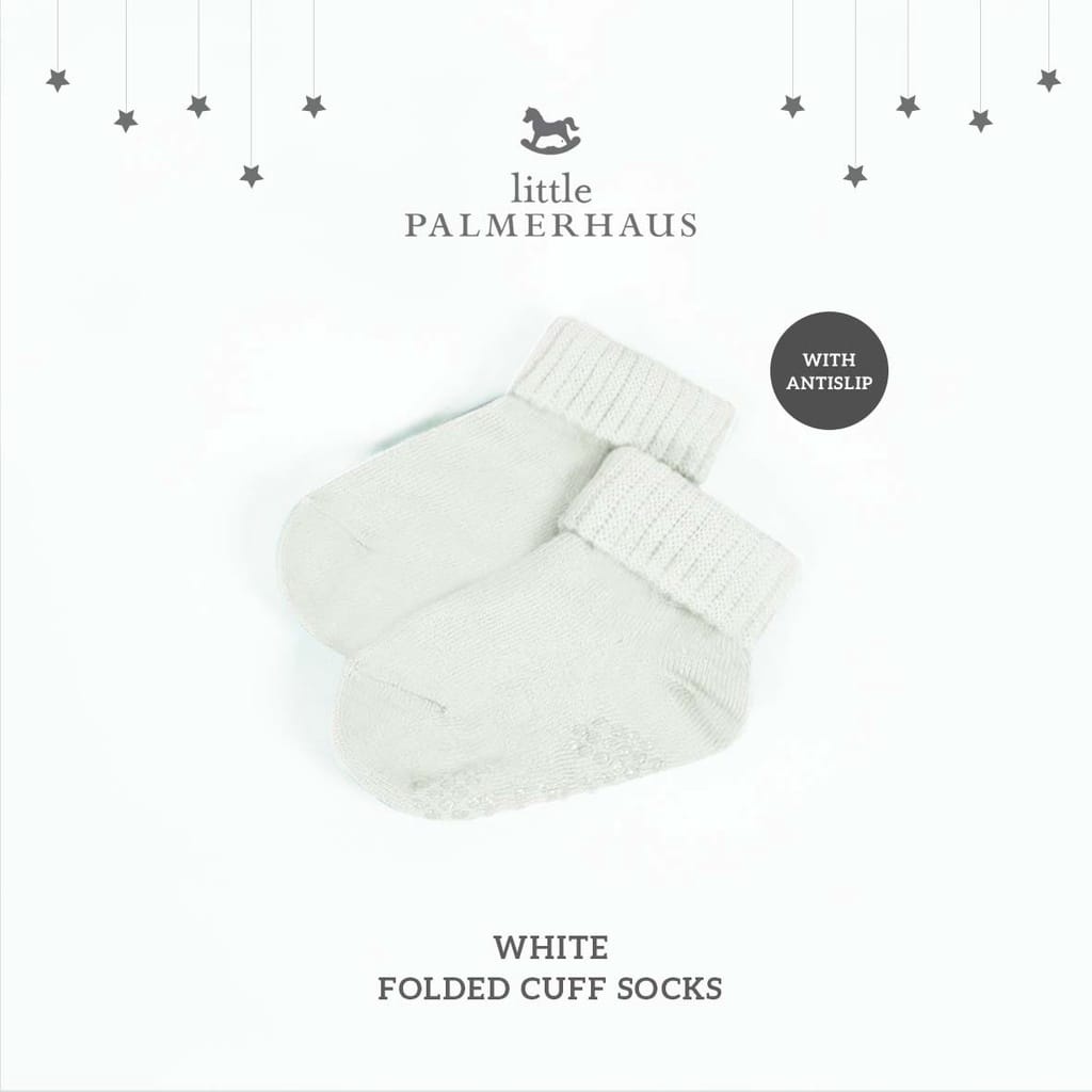 Little Palmerhaus - Basic Short Socks , Folded Cuff Socks, Stripe High Socks Antislip (Kaos Kaki Bayi Antislip) 0-24 Bulan