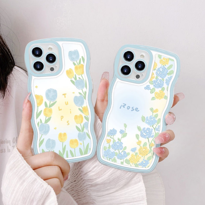 Soft Case Silikon Motif Lukisan Bunga Untuk iPhone 14 13 12 11 Pro Max X Xr Xs Max 8 7 6 6s Plus