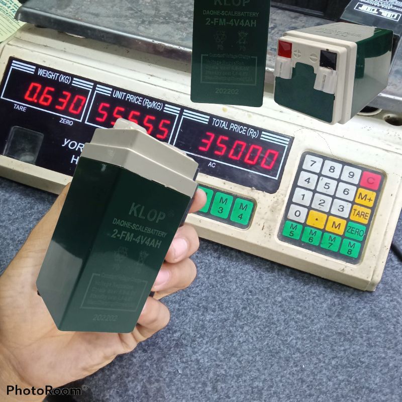 Batre timbangan buah 150-300 kg digital 4 volt 4ah