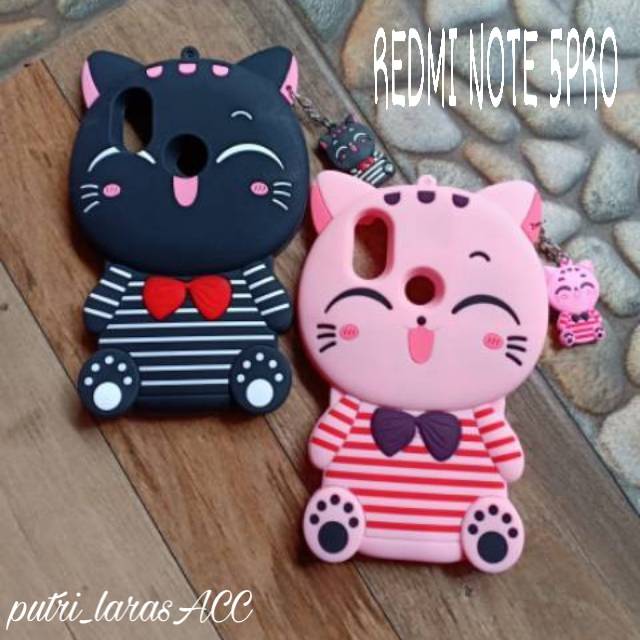 Case Boneka 3D 4D Caracter Case Soft Silikon MIMI CAT REDMI NOTE 5PRO