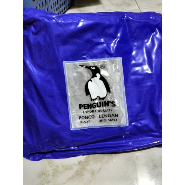 ( P-535 Penguin's ) JAS HUJAN PONCO LENGAN PVC TEBAL