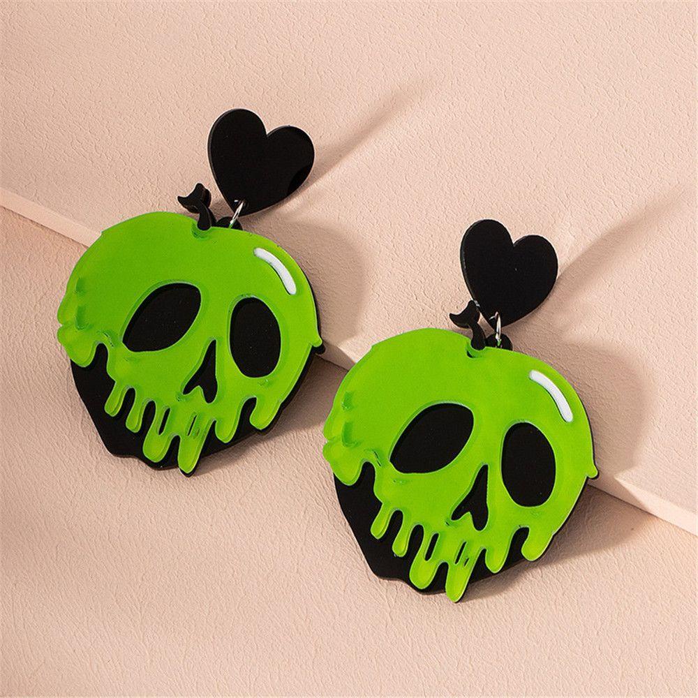 Lily 1pasang Anting Halloween Bahan Akrilik Hip-hop Warna Permen Korea