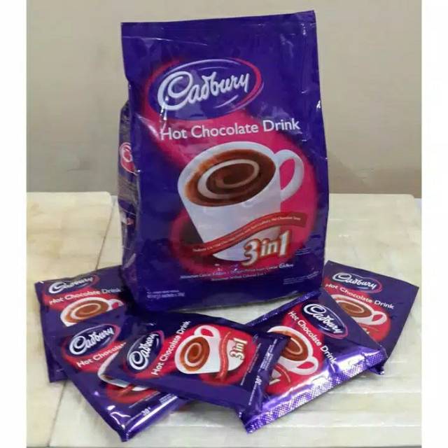 

Cadbury 3 in 1 hot chocolate drink isi 15 sachet