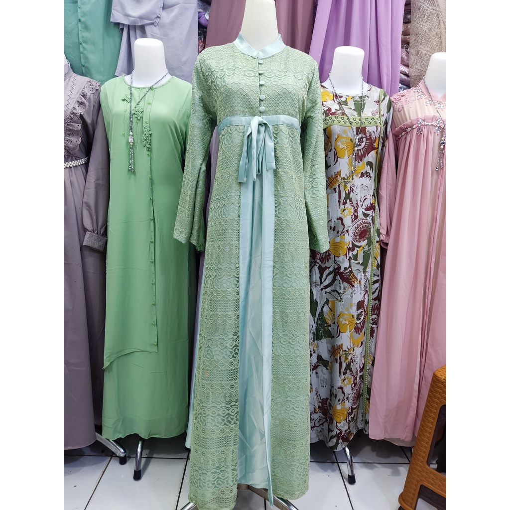 Gamis brukat Arruqi bahan kristal jaguar