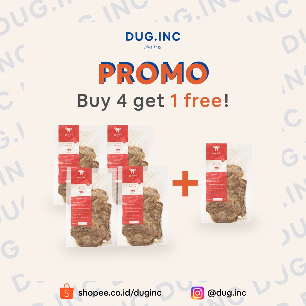 

PROMO! Beli 4 Sapi Asap GRATIS 1 Sapi Asap Dug.inc Daging Kemasan Cepat Saji Frozen Food