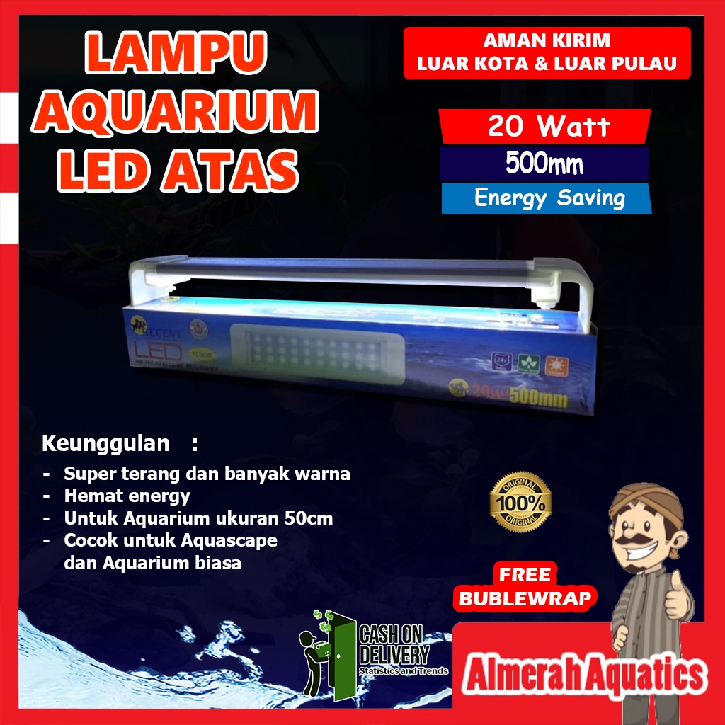 Lampu Aquarium LED atas 50cm
