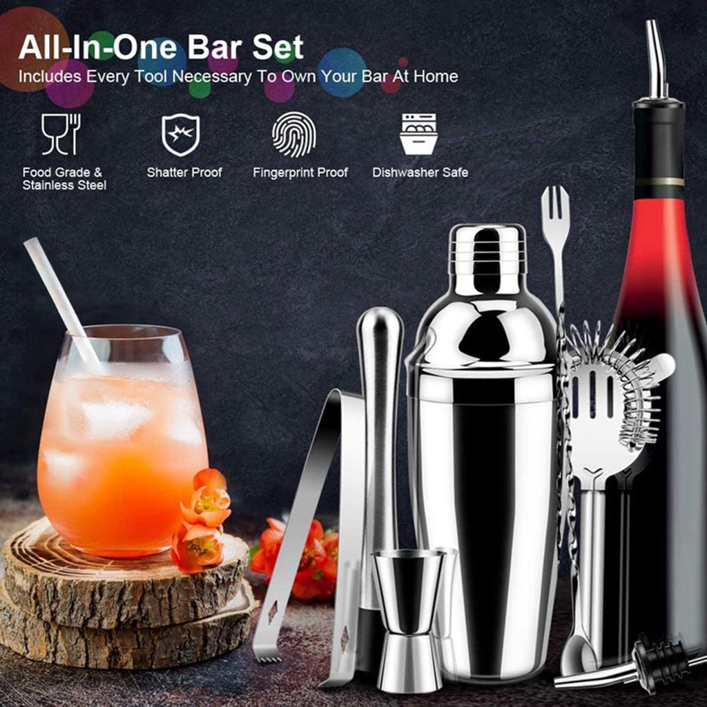 [Elegan] Cocktail Maker Set Stainless Steel18/25oz Filter Whisky Minuman Martini Bar Tools