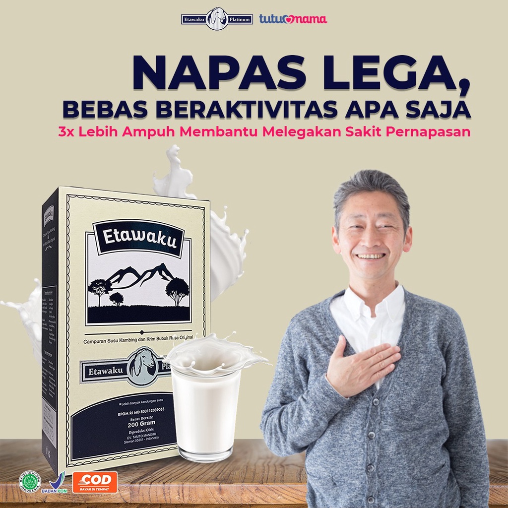 

Etawaku Platinum - Susu Kambing - 100% ORI - Melegakan Penafasan - Baik untuk mengatasi ASMA - Gangguan Pernapasan dan Paru Kotor - BPOM - Bisa COD - Netto 200 gram