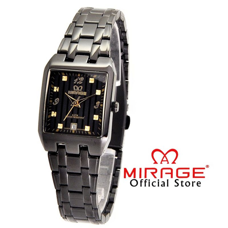 JAM TANGAN WANITA MIRAGE ORIGINAL FULL BLACK JAM TANGAN CEWEK MIRAGE WATCH ORIGINAL JAM TANGAN WANITA SEGI EMPAT TERLARIS RANTAI HITAM_MIRAGE ANALOG WARNA TIDAK LUNTUR_JAM TANGAN WANITA TERLARIS MEWAH JAM TANGAN WANITA MIRAGE ANALOG_TAHAN AIR JAM MIRAGE