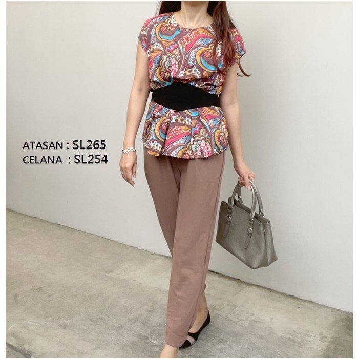 SL265 - Atasan Twiscone Abstrak Blouse Korean Look