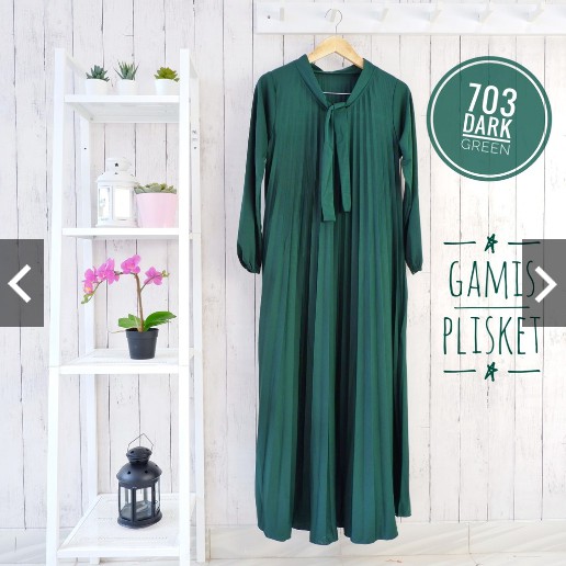 BD 703 - GAMIS PLISKET LEHER DASI MODEL PITA REMPEL MAYUNG HYGET MUSLIM POLOS ABG MURAH MAXY PANJANG