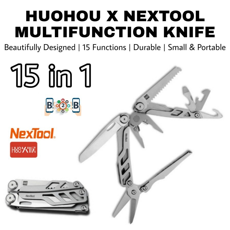 NEXTOOL X HUOHOU MULTIFUNCTION KNIFE 15in1 - Pisau Lipat