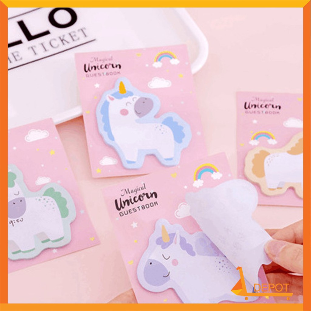 

Memo Sticky Note Unicorn Karakter Unicorn Lucu Pink/Peralatan ATK Korea Unicorn memo lucu imut