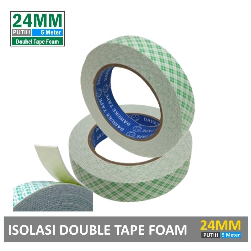 isolasi double tape foam SELOTIP BOLAK BALIK 24mm x 5 m