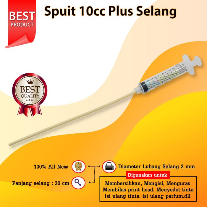 Spuit 10cc Plus Selang / Suntikan Ukuran 10 Ml + Selang