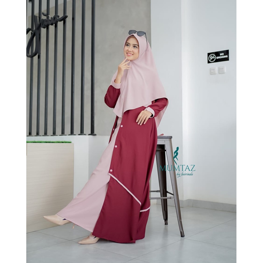 Gamis syari denisa original design by mumtaz brand itycrepe premium  busana muslim baju atasan wanita tanah abang Bandung