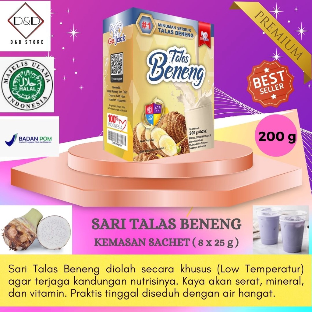 

Talas Beneng Minuman Serbuk Sari Talas Beneng Talas Kuning Instant Sari Talas Beneng GO JACK 200g Asli Murni Herbal Premium Murah Minuman Kesehatan untuk Mata dan Mencegah Penyakit Jantung