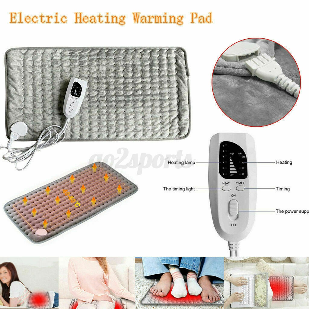 75 x 40cm Adjustment 6-Level Electric Heating Pad Back Neck Massager Warming Physiotherapy Fast Heat Mat Relief Pain