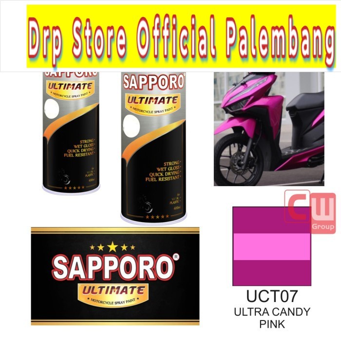 SAPPORO ULTIMATE UCT07 ULTRA CANDY PINK MERAH MUDA- CAT SEMPROT SAPORO