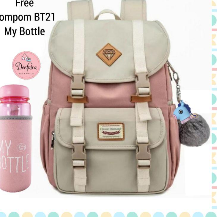 (TERPERCAYA) Tas Ransel Wanita Tas Sekolah Remaja SD SMP SMA