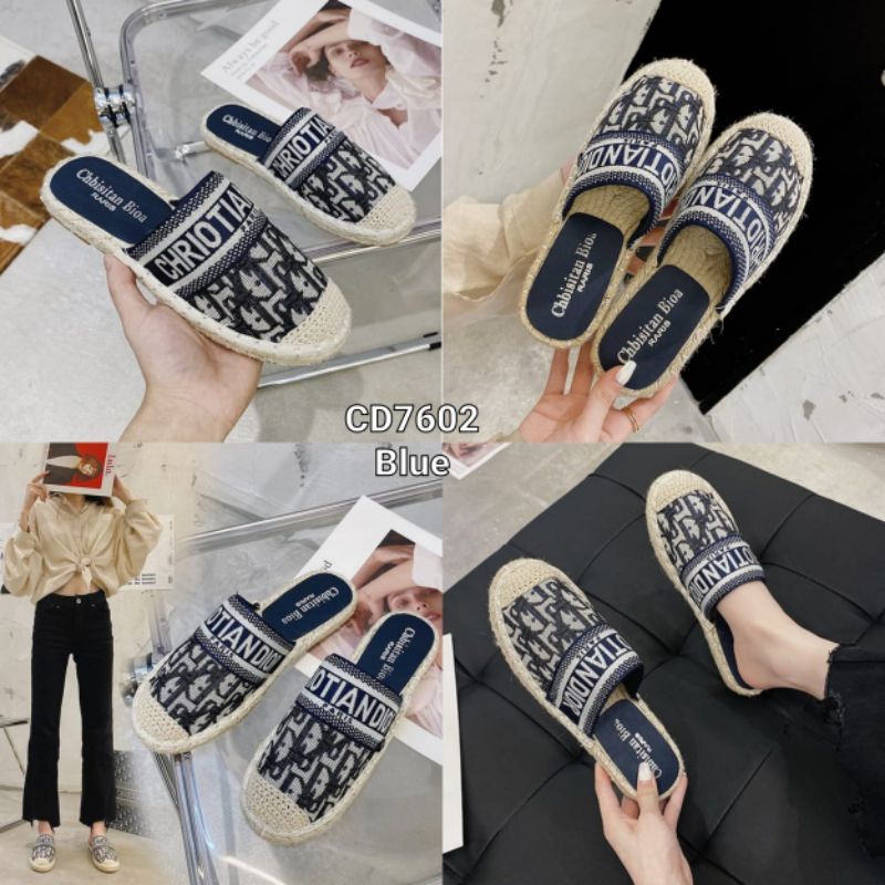 Flat Slop CD Canvas Espadrille Bordier Import CD7602