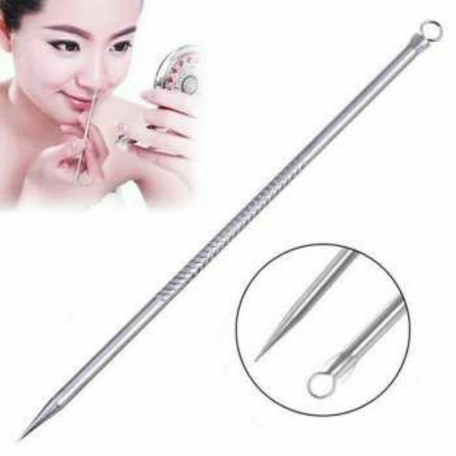 Pinset Komedo Set 4pcs Stainless Anti Karat - Facial Blackhead Removal Alat Pencetan Penghilang Jerawat Pembersih Wajah