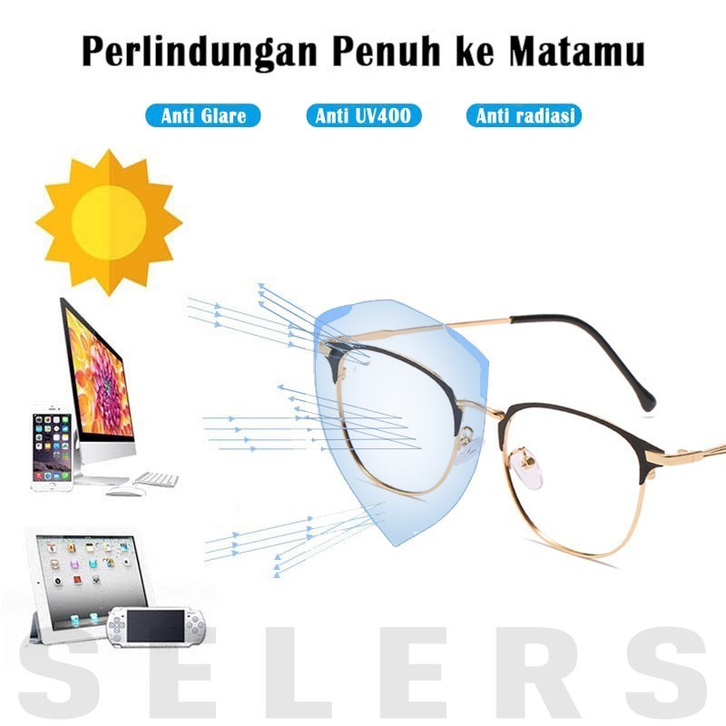 Lima Warna-Kacamata Photocromic Anti Radiasi Komputer Kacamata Fotocromic Pria Wanita Frame Kacamata