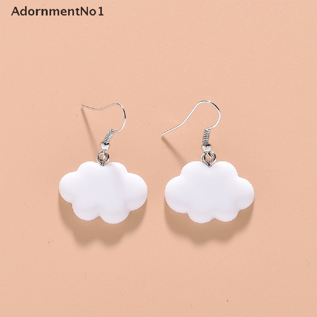 (AdornmentNo1) Anting Tusuk Bentuk Awan Putih + Pelangi Untuk Wanita