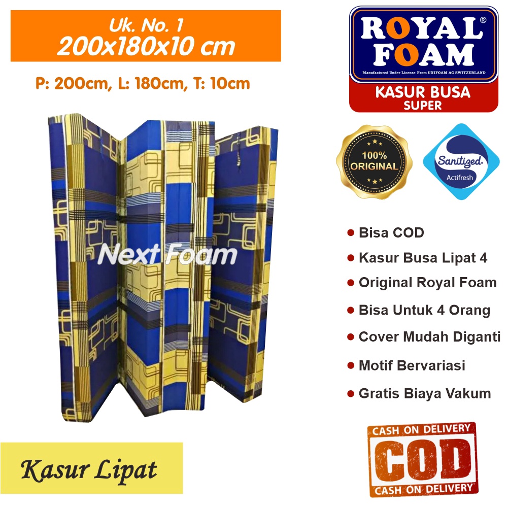 Kasur Busa Lipat Royal Foam Ukuran No 1 200x180x10 cm Tebal 10 cm D23 ORIGINAL