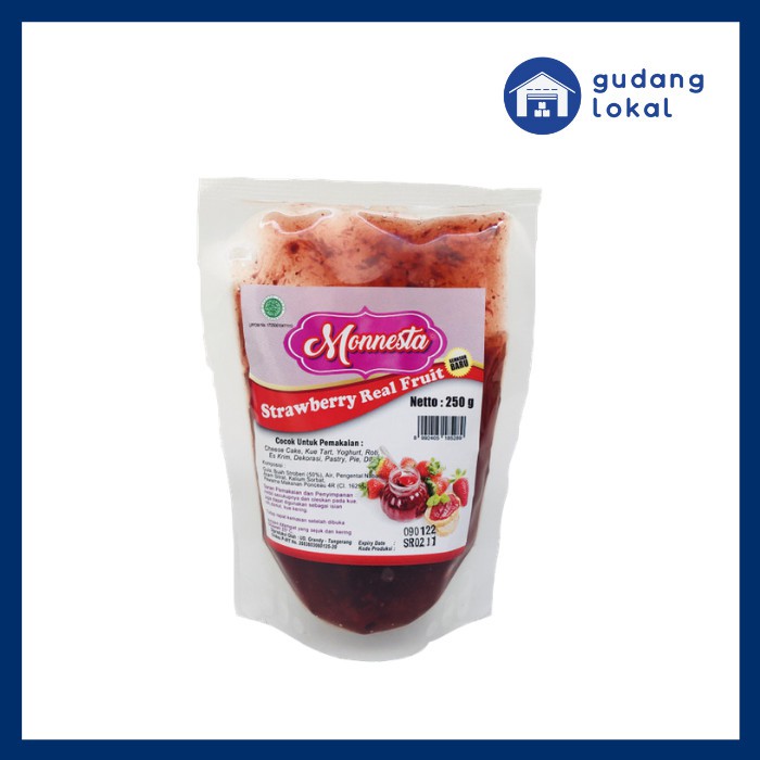 

Selai Stroberi Strawberry Jam Real Fruit Monnesta 250Gr