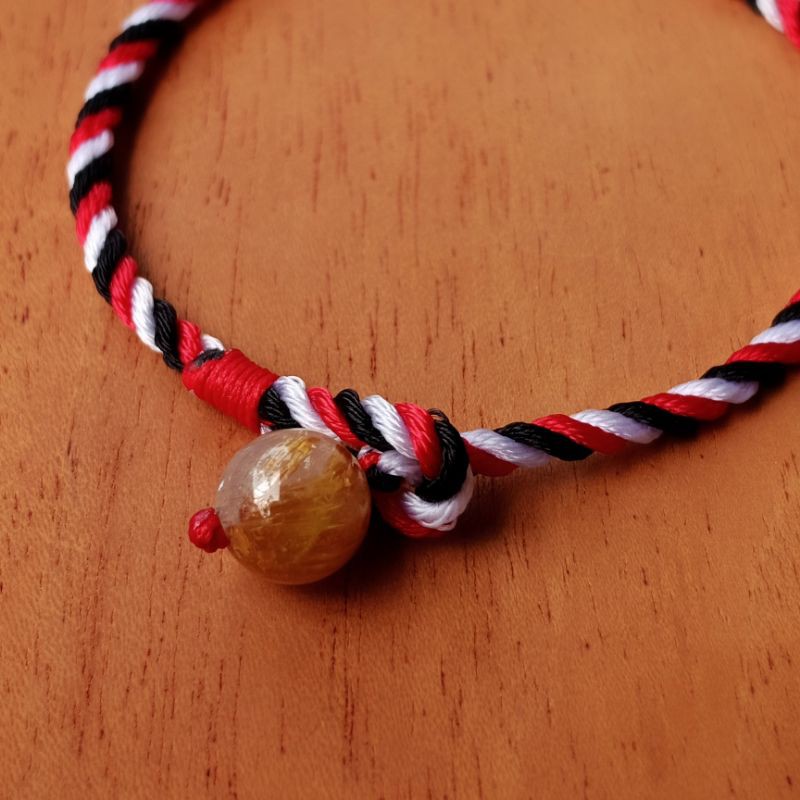 Gelang Tridatu Kancing Rambut Sedana / Gelang Asli Bali / Gelang Tridatu Khas Bali / Gelang Rejeki / Gelang batu Kecubung/ Gelang Aura / Gelang Batu Rambut Sedana asli / Craftdewata