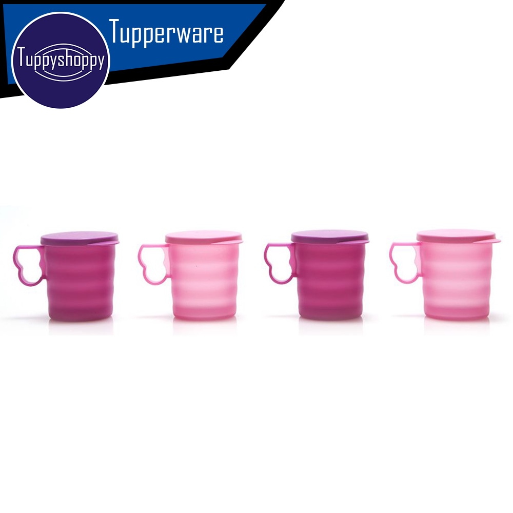 Gelas Cangkir dengan Tutup Warna Ungu Tupperware Unik