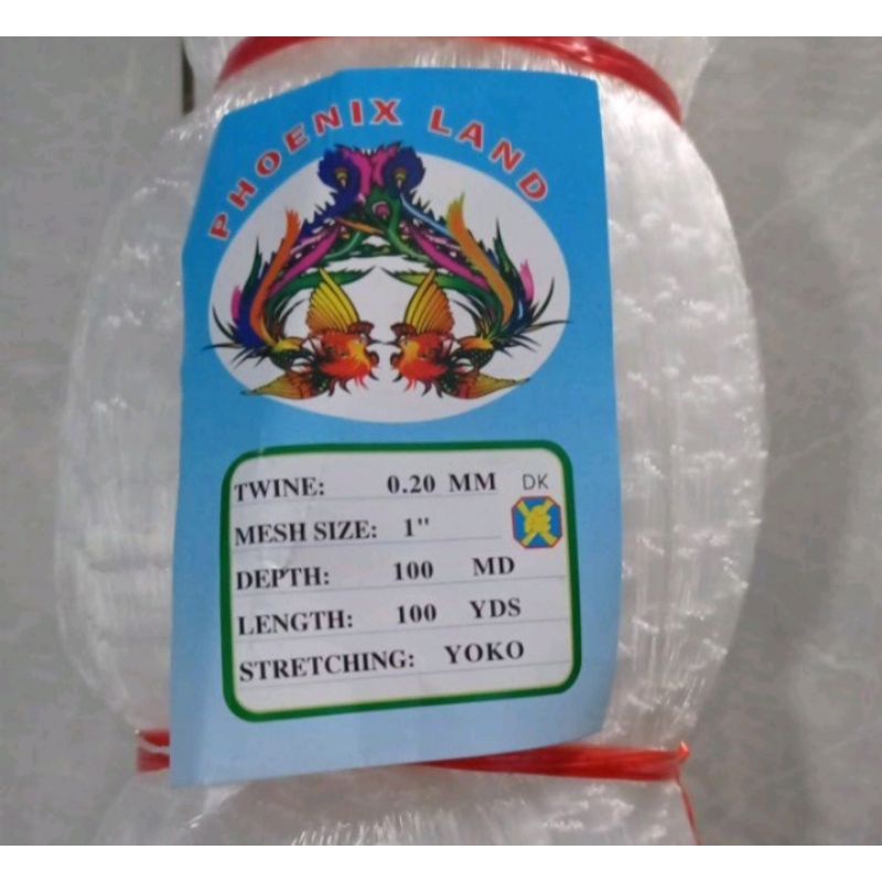 0Jaring ikan senar 0.20 1 inchi 100md/100yds jaring ikan bahan jala jaring ikan bahan