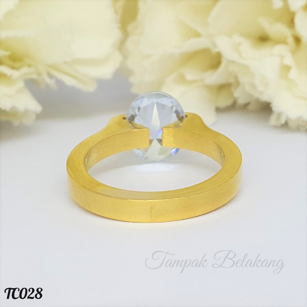 PGX Cincin Titanium Couple Emas Tunangan Aksesoris Fashion Perhiasan Anti Karat - TC028