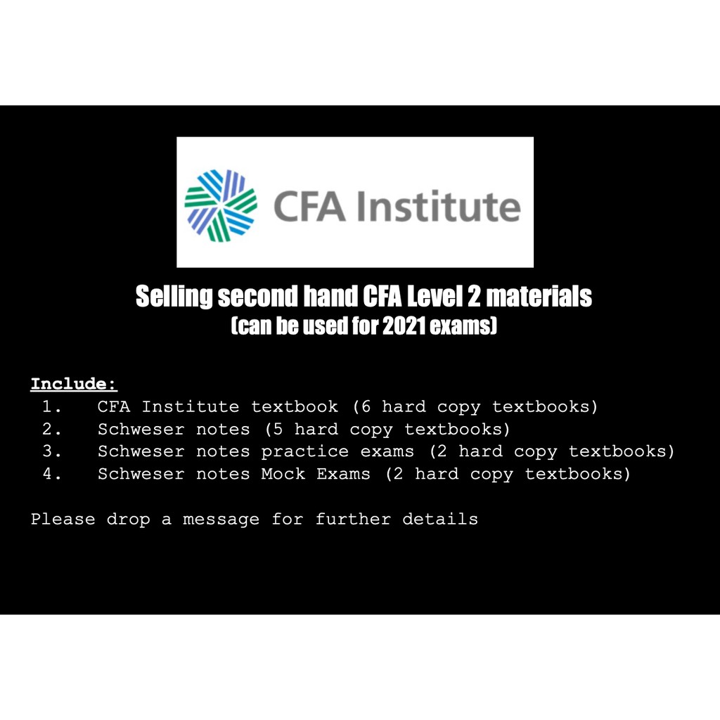 CFA Level 2 2020 2021 Second Hand Materials