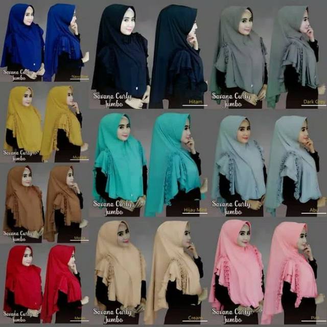 Hijab Savana Curly Jumbo / Safa Jumbo