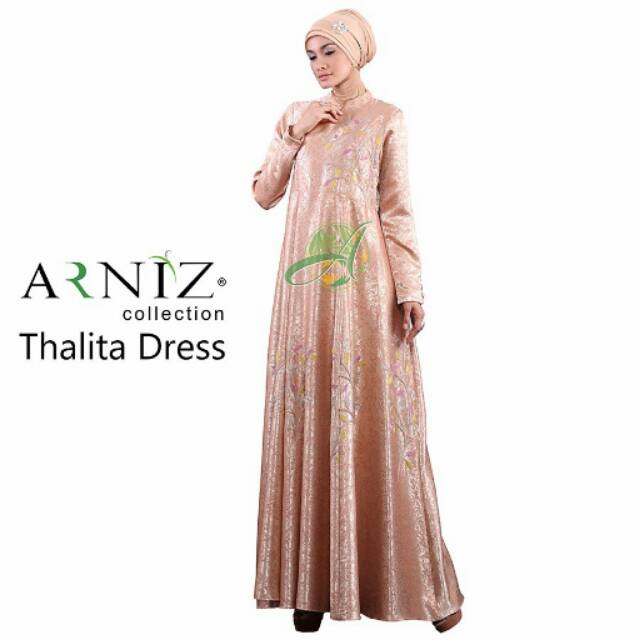 Gamis pesta jacquard thalita dress by arniz collection original sz S dan L only