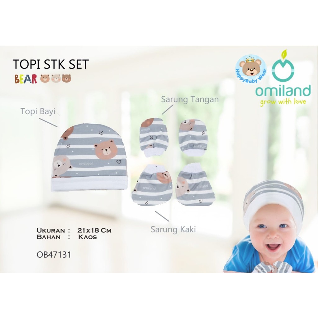 MOMS_ SEPATU TOPI SET PANDA//TOPI STK SET TRAIN BLUE,TRAIN PEACH,BEAR SERIES omiland