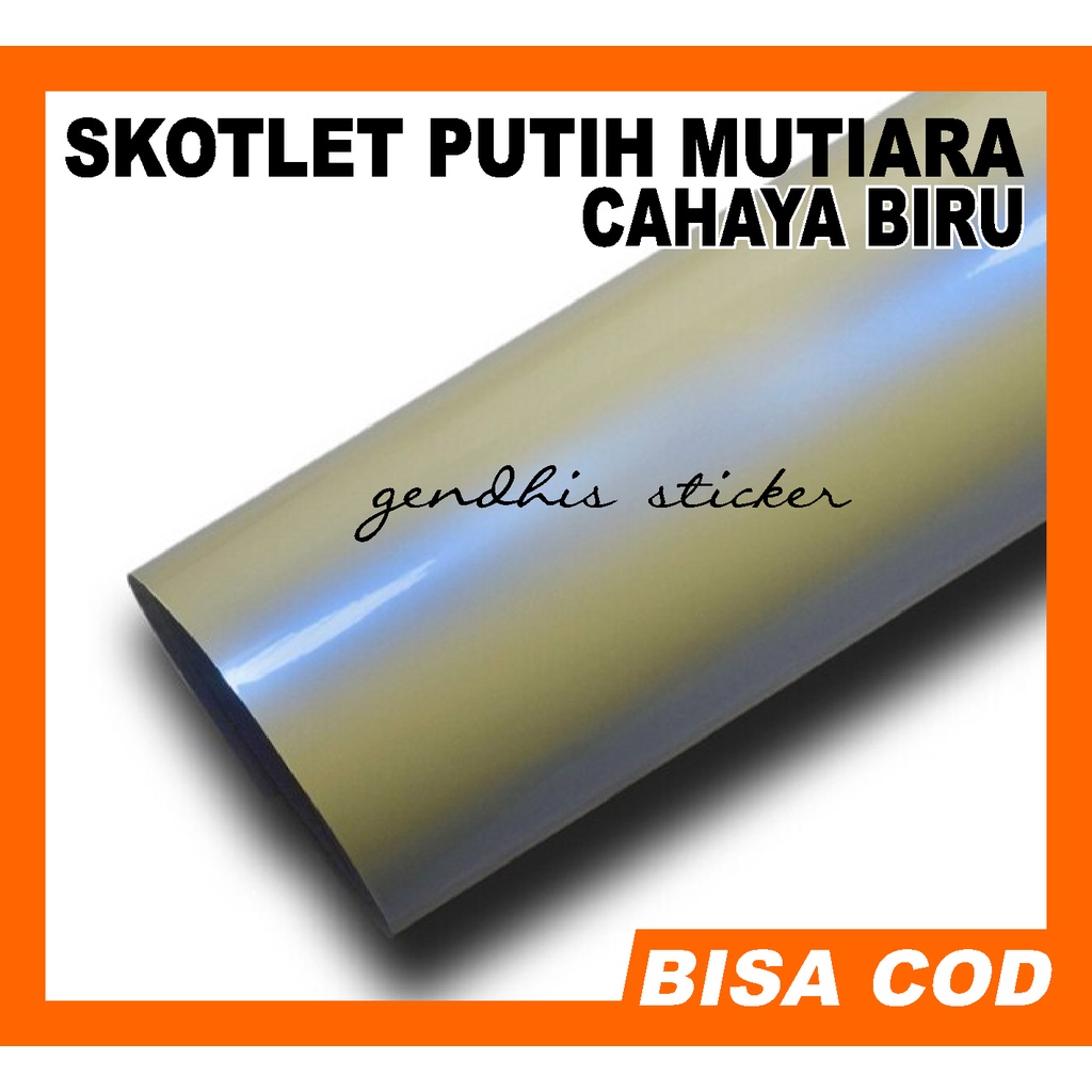 Skotlet Putih mutiara biru sepeda motor