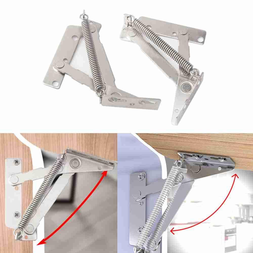 Top 2Pcs Engsel Tersembunyi Furniture Lemari 80derajat Lift Up Stay Cabinet Door Support