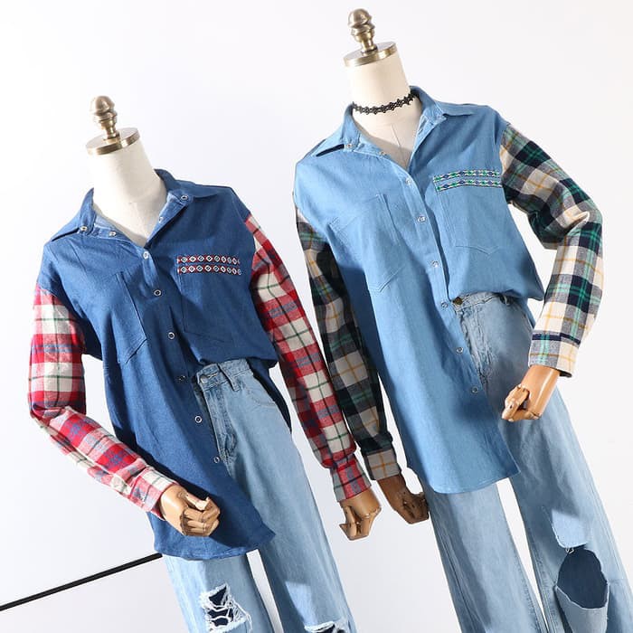 kaos wanita army mo H-M-flanel-pink-kemeja-wanita-women-Hnm-H-m-pink-basic-shirt-longsleeve-ke N8H7