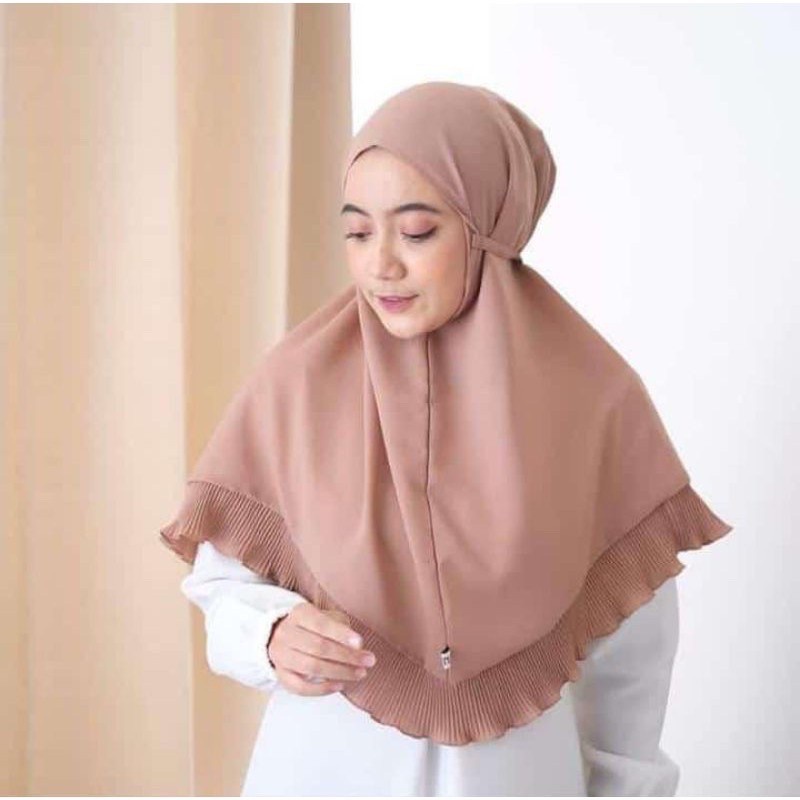 HIJAB BERGO INSTAN MARYAM REMPEL PLISKET DIAMOND PREMIUM