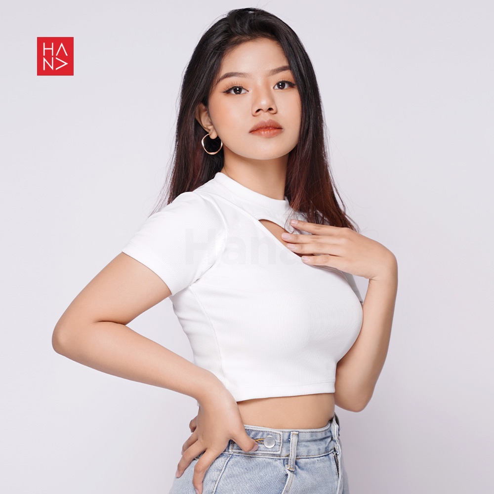 HanaFashion JKT - Alika Knit Crop Top Atasan Wanita - CT198