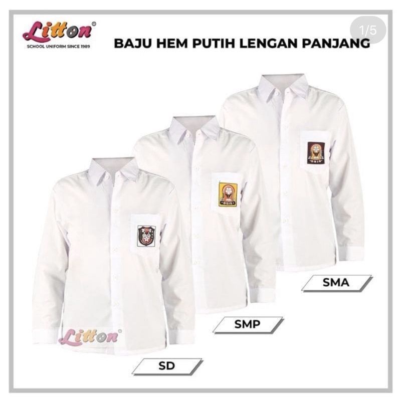 Baju seragam sekolah LITTON BED panjang / seragam sekolah bed pjg ukuran jumbo - 1