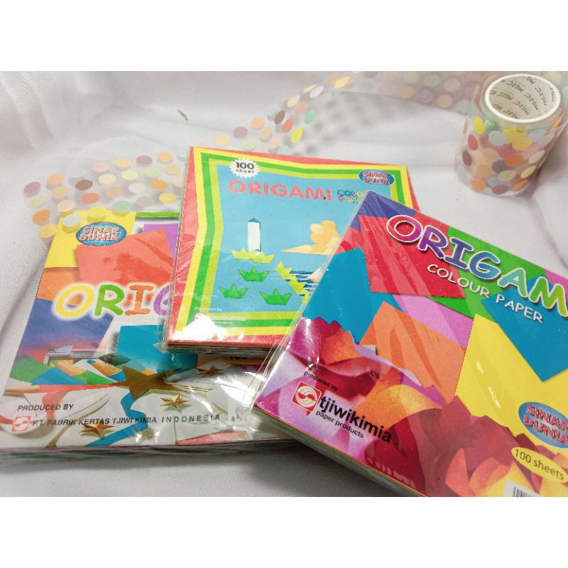 

canna_stuff kertas origami sinar dunia 12x12cm 100 lembar