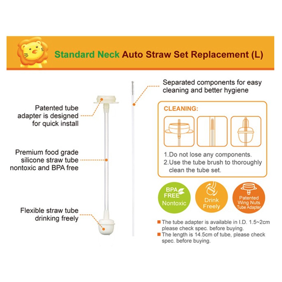 Simba - Standard Neck Auto Straw Set Replacement (L)