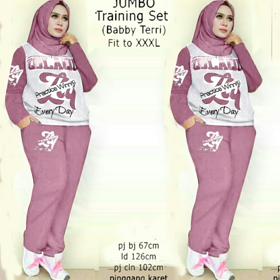 Baju Setelan Celana Wanita Dewasa Berhijab Jumbo Modern Trend Kekinian Murah Terbaru 2022 Set Stelan