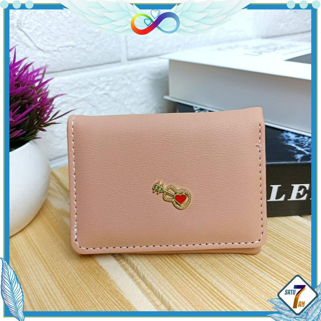 Dompet Lipat Wanita Fashion Style Korea Kasual Dompet Cewek Mini Multifungsi Women Wallet PU Satu7an D79