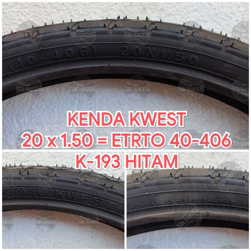 Ban Luar 20 x 1.50 (40-406) Sepeda Lipat Minion. KENDA KWEST