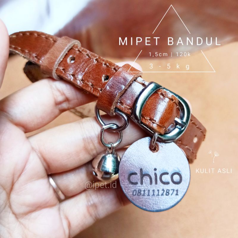 KALUNG ANJING KECIL KULIT NAMA CUSTOM